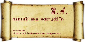 Miklóska Adorján névjegykártya